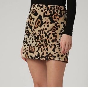 Topshop leopard mini skirt